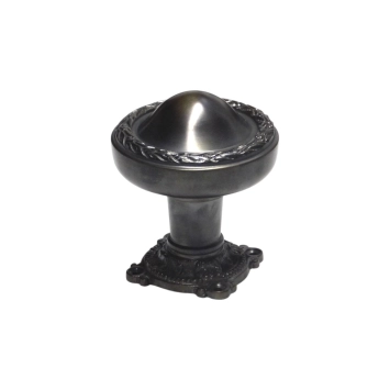 Vaste deurknop met rozet - donker gepatineerd messing