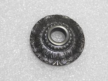 Feststehender Türknauf „Blume“ mit Rosette – patiniertes Messing