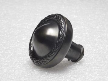 Fester Türknauf mit Blumenrosette – dunkel patiniertes Messing