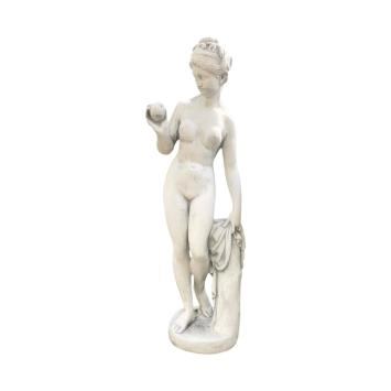 Venus met appel - stenen beeld - 114 cm - klassiek wit