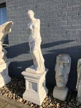 Vénus de Milo - sur socle - pierre - 160 cm - blanc classique