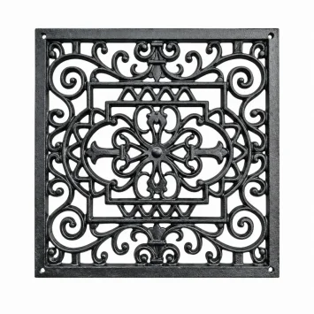 Vierkant ventilatierooster – gietijzer zwart – 28 × 27 cm