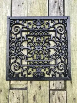 Quadratisches Lüftungsgitter – Gusseisen schwarz – 28 × 27 cmQuadratisches Lüftungsgitter – Gusseisen schwarz – 28 × 27 cm