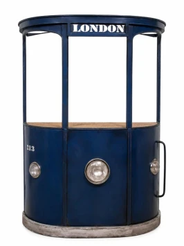 Vintage wijnbar - blauwe tram London - antiek meubel