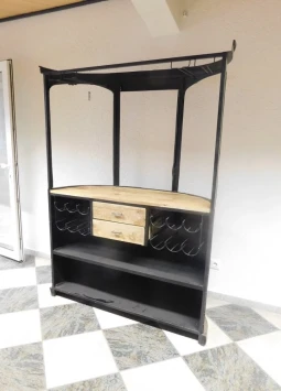 Vintage wijnbar - blauwe tram London - antiek meubel
