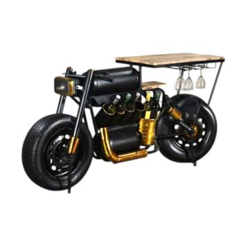 Industriële Motor Side Table | Bartafel - met wijnrek