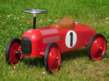Vintage rode auto – metaal – Vilac – 80 cm – kinderauto
