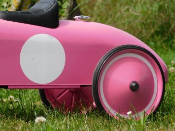 Voiture rose vintage – métal – Vilac – 80 cm – voiture pour enfants