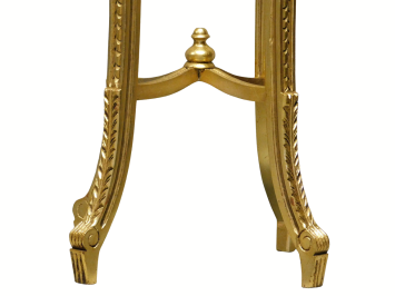 Table d'appoint vintage sur pied central – marbre – couleur or – 110 cm