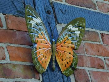Wandschmetterling – orange und schwarz – Metalldeko – 35 cm