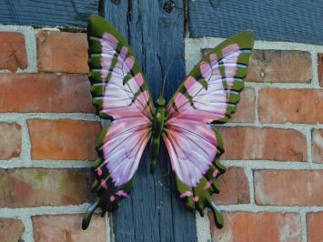 Wandschmetterling – Lila und Schwarz – Metalldeko – 35 cm
