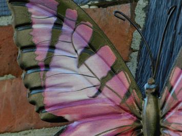 Wandschmetterling – Lila und Schwarz – Metalldeko – 35 cm