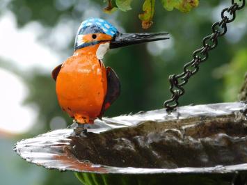 Mangeoire suspendue avec martins-pêcheurs – 24 cm – métal