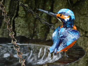 Mangeoire suspendue avec martins-pêcheurs – 24 cm – métal