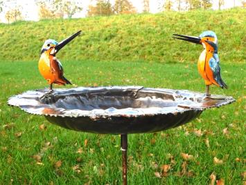 Vogelvoeder met 2 IJsvogels - Tuinsteker - Metaal