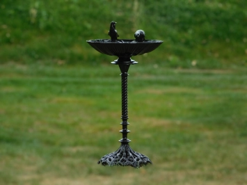 Bain d'oiseaux sur pied - aluminium - noir - décoration classique