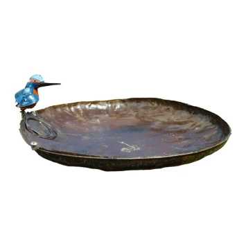 Handgemaakt vogelbad – met ijsvogel – diameter 45 cm