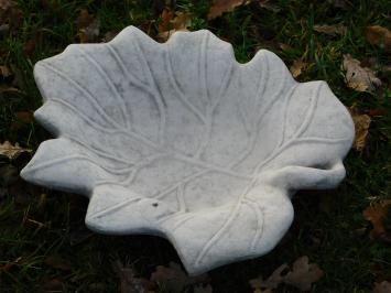 Vogelbad in bladvorm, steen, 40 cm, tuindecoratie