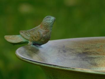 Vogelbad met Vogeltjes - 75 cm - Rustiek Groen - Metaal
