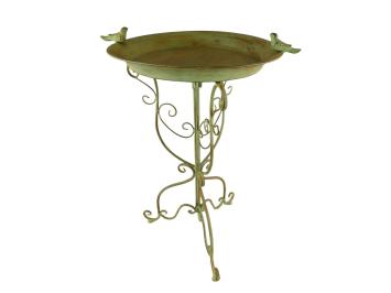 Vogelbad met Vogeltjes - 75 cm - Rustiek Groen - Metaal
