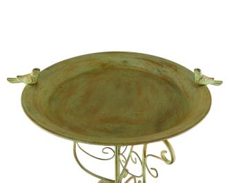 Vogelbad met Vogeltjes - 75 cm - Rustiek Groen - Metaal
