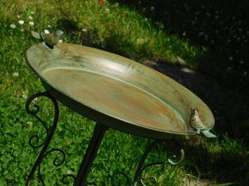 Vogelbad met Vogeltjes - 75 cm - Rustiek Groen - Metaal