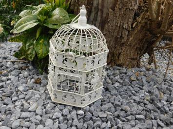 Vogelkäfig für den Außenbereich aus Metall, dekorativer Käfig, antikweiß