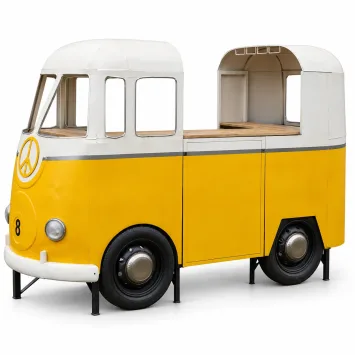 Foodtruck bar – vintage en uniek – metaal en hout – 230 cm
