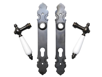 Ensemble de quincaillerie pour porte – 2 poignées de porte avec plaques de porte PC92 – laiton