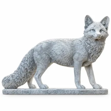 Tuinbeeld vos – stenen dierenbeeld – 70 cm – gedetailleerd