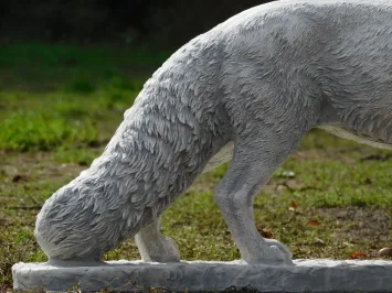 Statue de renard – sculpture de jardin en pierre – 70 cm