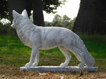 Statue de renard – sculpture de jardin en pierre – 70 cm