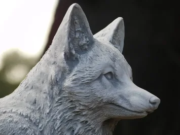 Statue de renard – sculpture de jardin en pierre – 70 cm