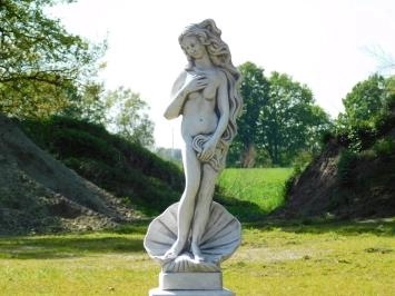 Femme avec coquillage - sur socle - pierre - 140 cm - classique