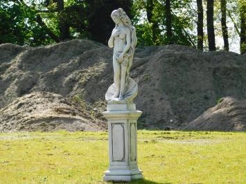 Femme avec coquillage - sur socle - pierre - 140 cm - classique