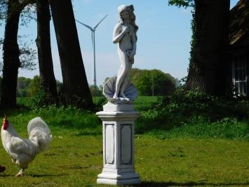 Femme avec coquillage - sur socle - pierre - 140 cm - classique