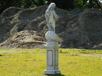 Femme avec coquillage - sur socle - pierre - 140 cm - classique