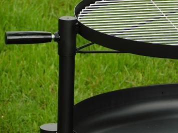 Feuerschale mit Grillrost – schwarz – Metall – 69 cm