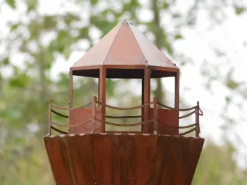 Metalen vuurtoren XL – roestlook – 130 cm hoog