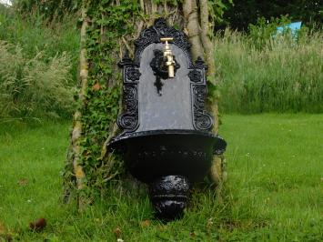 Fontaine murale noire – aluminium – avec robinet en laiton