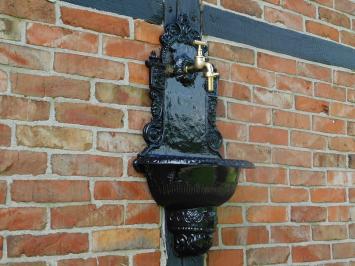 Fontaine murale noire – aluminium – avec robinet en laiton