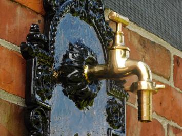 Fontaine murale noire – aluminium – avec robinet en laiton