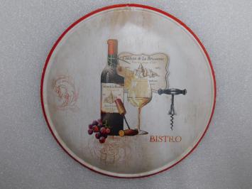 Wandbord - vintage bistro - metaal - 35 cm - in kleur