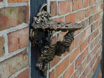  Wandkonsole bronzefarben – Frauenkopf – Gusseisen