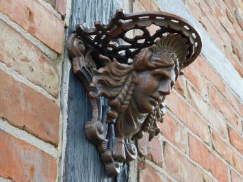  Wandkonsole Frauenkopf - Gusseisen - braun - Ornament