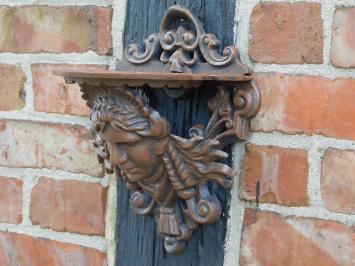  Wandkonsole Frauenkopf - Gusseisen - braun - Ornament