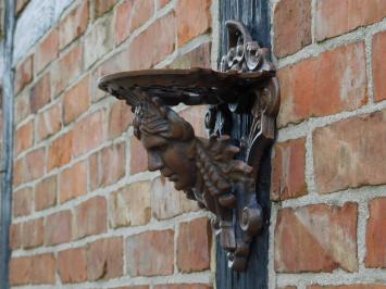  Wandkonsole Frauenkopf - Gusseisen - braun - Ornament