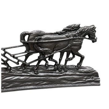 Wandornament gietijzer - boer met paard en ploeg - landelijk