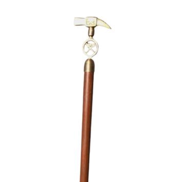 Wandelstok met messing handgreep, de mijnen