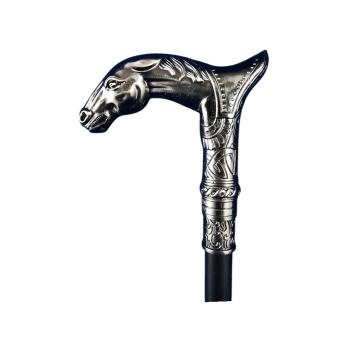 wandelstok aluminium met paardenhoofd, geweldig